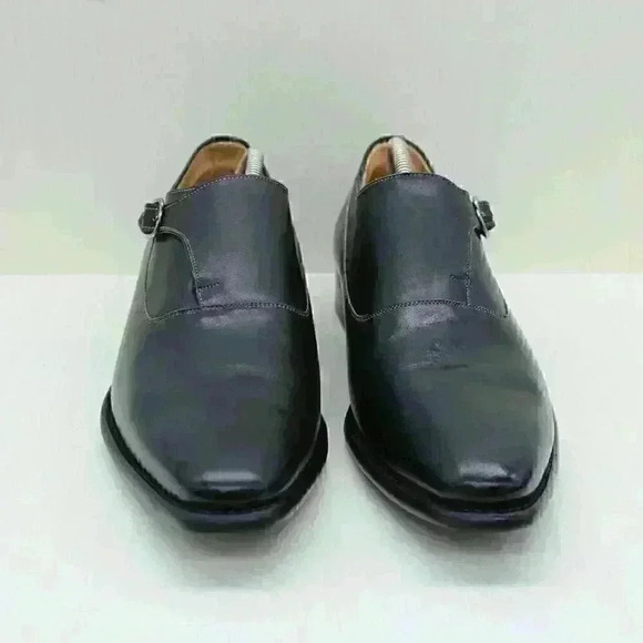 Mezlan Algar Platinum Men's Black Leather Monk Strap Loafers Shoes Size US 12 M - Picture 5 of 12